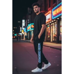 True Religion Icon Jogger Sweatpants Black Logo Graphic Joggers Men’s Large Used